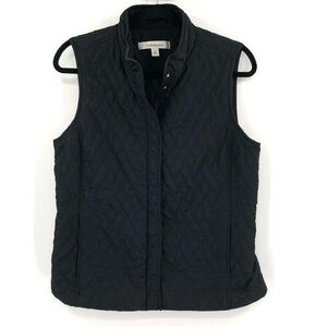 CROFT & BARROW Black Quilted Vest M Preppy Jacket Outerwear Old Money Equestrian